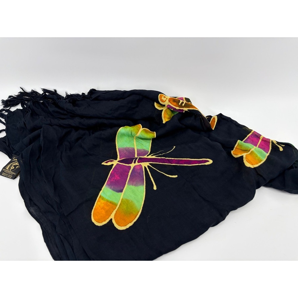 Coco International, Made in Canada, Dragonfly Pattern Scarf. Oversized